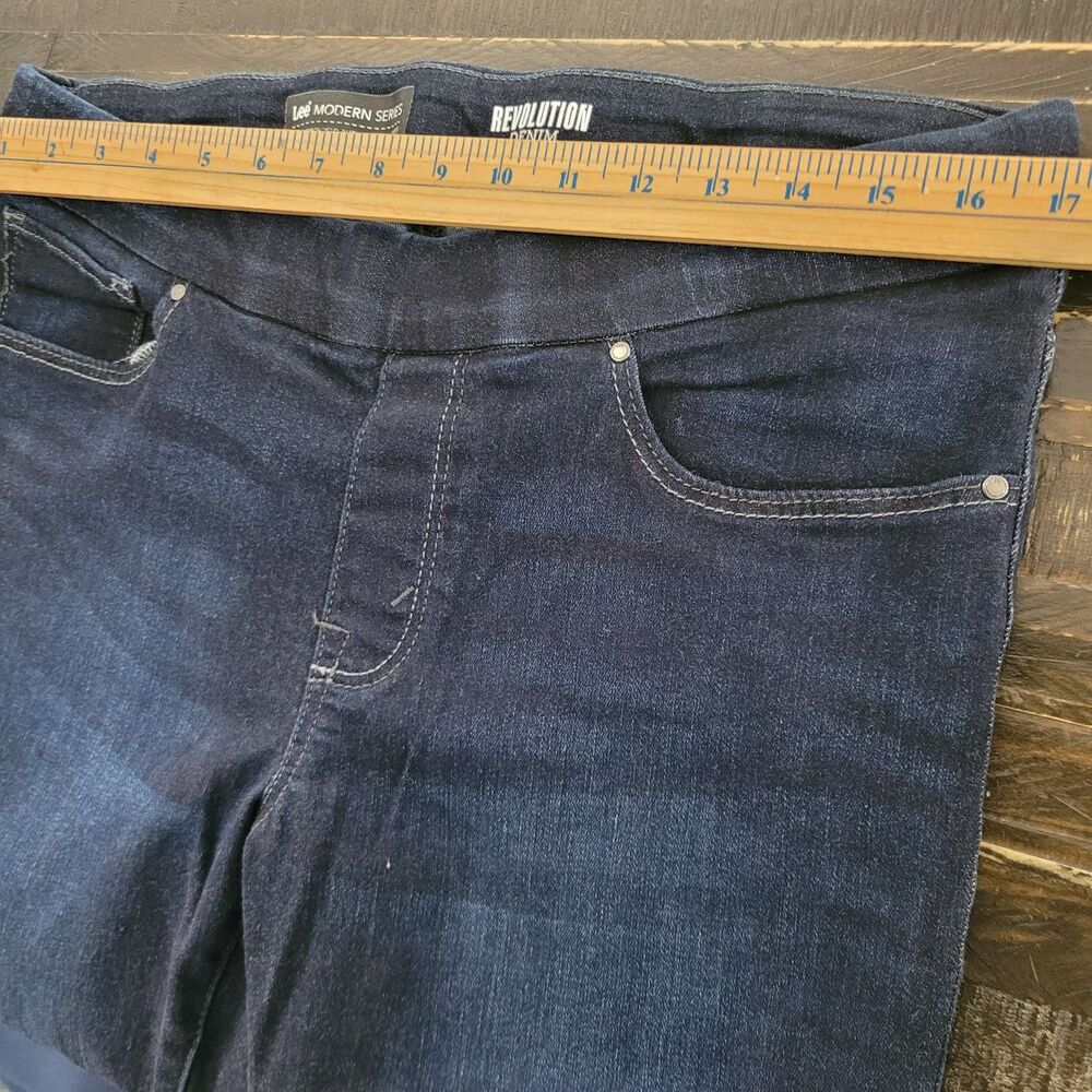 Lee Modern Series Revolution Denim Jeans Women’s Size 14 Medium 2-Tone Wash - Picture 5 of 9